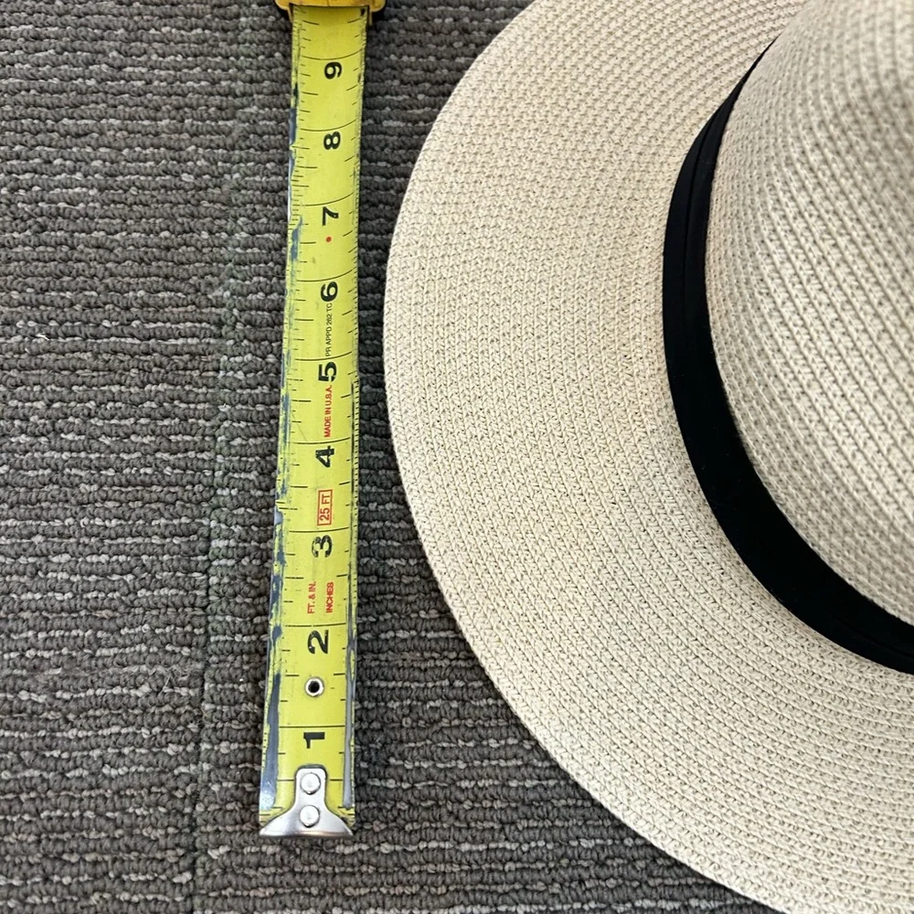 Straw Fedora Panama Hat One Size Classic Summer - Picture 3 of 3